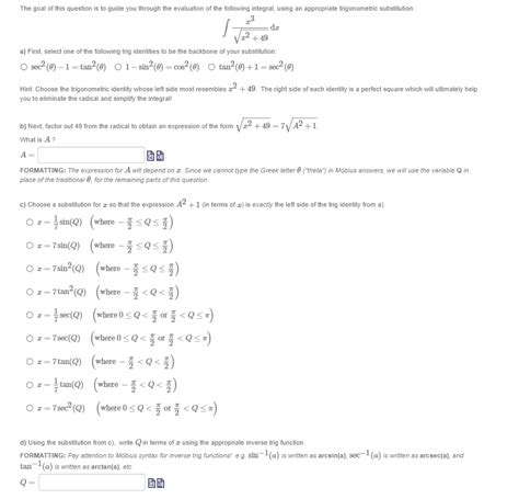 Solved X X Dx A First Select One Of The Following Trig Chegg