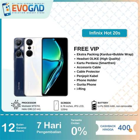 Promo Infinix HOT 20S X6827 8 128GB Mediatek MT6781 Helio G96 Garansi Resmi Diskon 10 Di