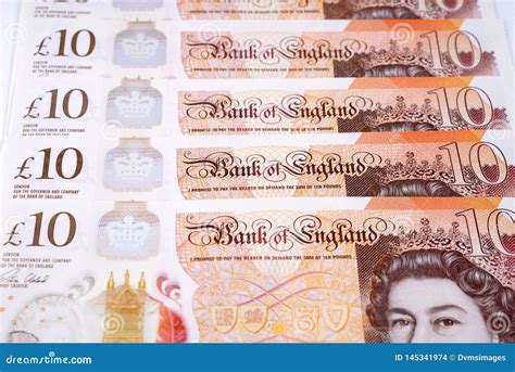 British Money Ten Pound Notes Editorial Stock Image Image Of Close