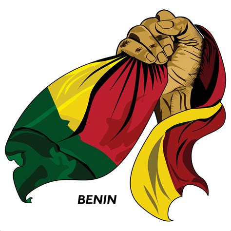 Fisted hand holding Beninese flag. Vector illustration of lifted Hand ...