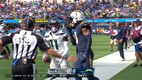 Seattle Seahawks Wide Receiver Marquise Goodwin Skirts Down Sideline For 22 Yard Gain