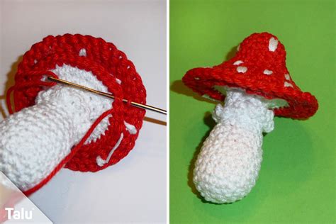 Pilz häkeln Anleitung Amigurumi Fliegenpilz häkeln Pilz häkeln