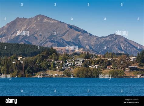 New Zealand South Island Otago Wanaka Town View From Lake Wanaka