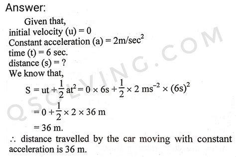 Distance Formula Physics With Acceleration And Time Q Solving