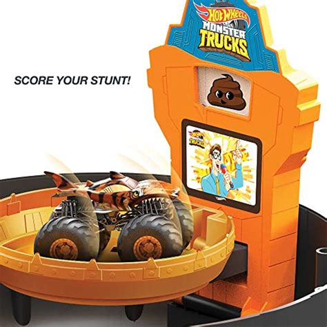 Hot Wheels Monster Trucks Stunt Tire Playset Includes Hot Wheels Monster Trucks Hot