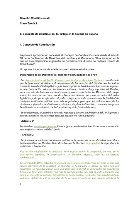 Tema 1 Tema 1 Derecho Constitucional I Derecho Constitucional I