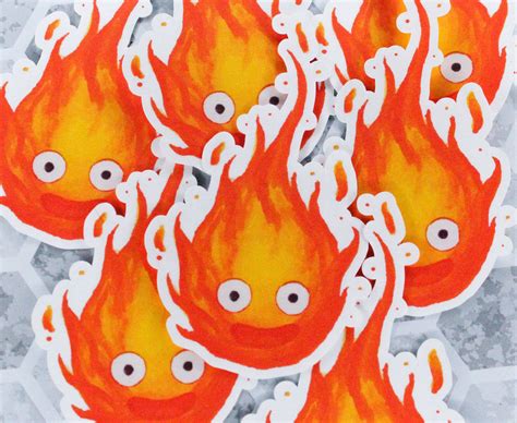 Calcifer Sticker Howl S Moving Castle Sticker Anime Sticker Etsy