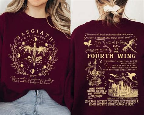 Basgiath War College Sided Sweatshirt Fourth Wing Shirts The