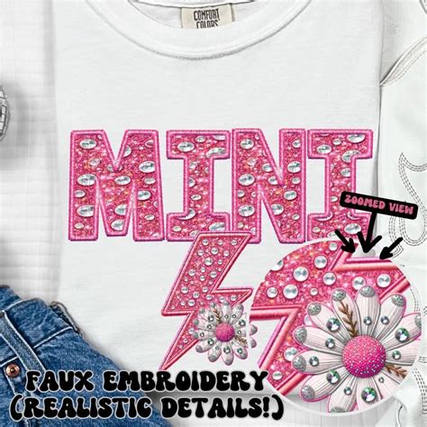 Mini Faux Embroidery And Rhinestones Transfer Sassy Sublimation