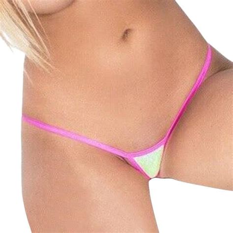 Culotte slip Bikini tanga string amissié micro maillot de bain tankini lingerie sexy Rose red