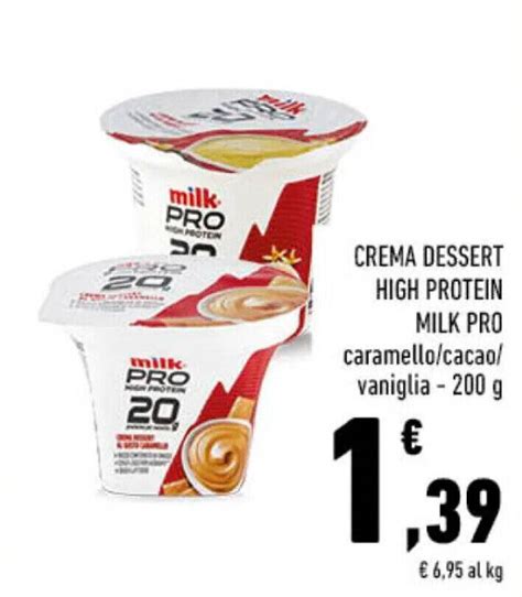 Crema Dessert High Protein Milk Pro Caramello Cacao Vaniglia G