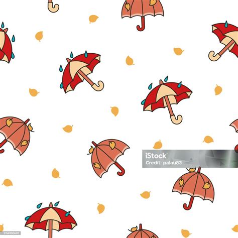 Open And Closed Umbrella Seamless Pattern Autum Or Spring Season