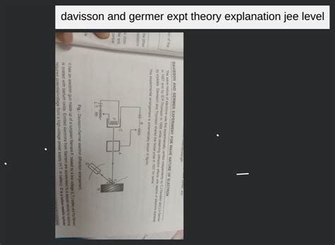 Davisson And Germer Experiment For Wave Nature Of Electron Filo