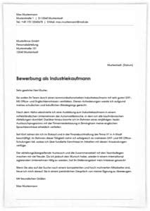 Bewerbung Als Industriekaufmann Industriekauffrau