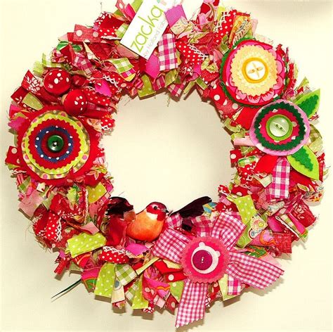 Christmas fabric wreath 2009 | Fabric christmas decorations, Christmas ...