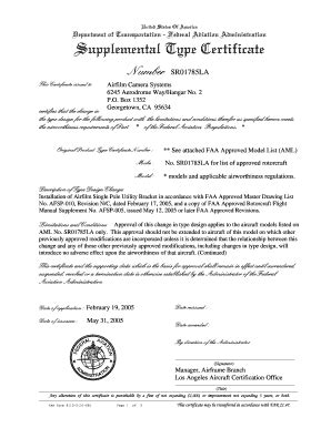 Fillable Online Form Faa Application For Type Certificate