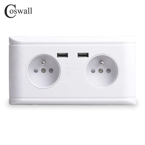 Coswall Dual Usb Charging Port V A A Double Wall Outlet France