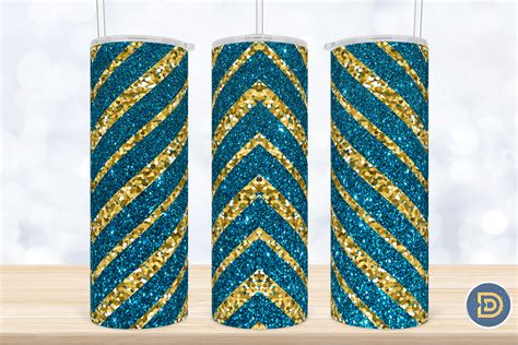 Shiny Blue Glitter Stripe Tumbler Wrap Graphic By Drizzle Designs