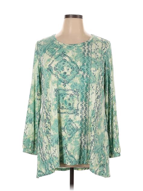 Logo By Lori Goldstein Green Long Sleeve Top Size 1x Plus 63 Off