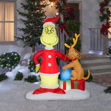 Grinch And Max On Sled Scene Christmas Inflatable Lagoagrio Gob Ec