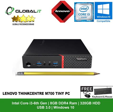 Lenovo ThinkCentre M700 Tiny PC Intel Core i3-6th Gen / Windows 10 (Refurbished) - Global Group