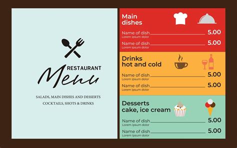 Restaurant Menu Flat Design Vector 21582687 Vector Art At Vecteezy