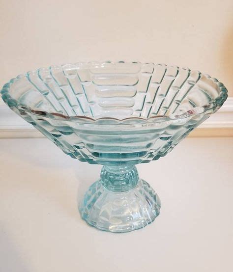 Vintage Jeanette Glass Teal Fruit Bowl In Louisa Pattern 1940s In 2019