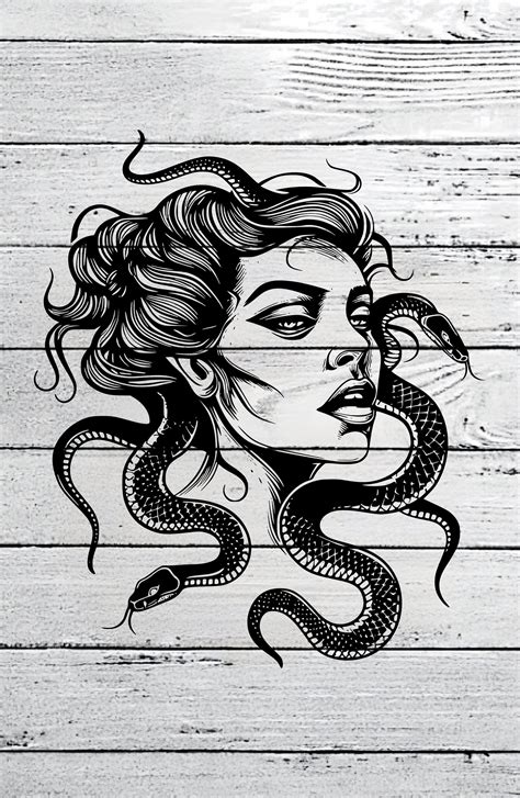 Medusa Svg Png Print File Medusa Svg Png Medusa Silhouette Vector