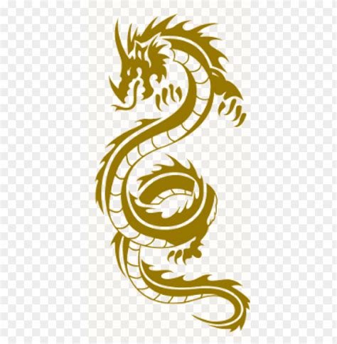 Bronze Dragon Gold Chinese Dragon Symbol PNG Image With Transparent