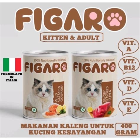 Jual FIGARO CAT WET FOOD KALENG Makanan Basah Kucing Kaleng 400g Varian