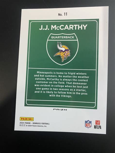 2024 Panini Donruss Downtown 11 J J McCarthy RC EBay