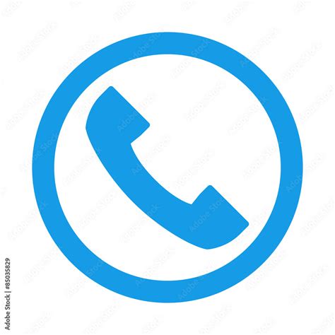 Icono Redondo Telefono Azul Stock Illustration Adobe Stock