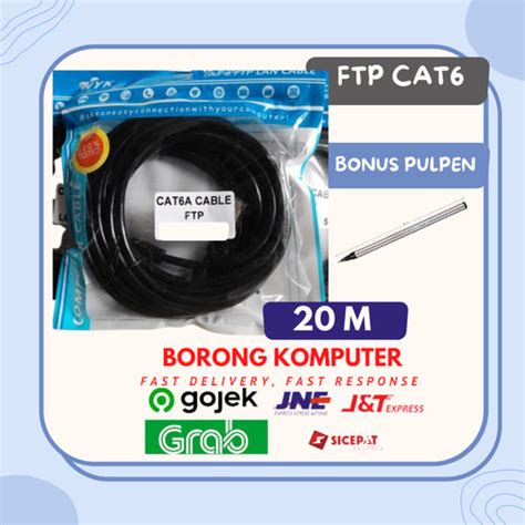 Promo Kabel Lan Outdoor Siap Pakai Cat6 20 Meter STP FTP UTP Cat 6 20m