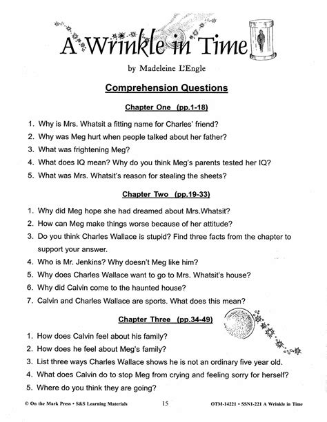 A Wrinkle in Time, by Madeline L'Engle, Lit Link Grades 7-8