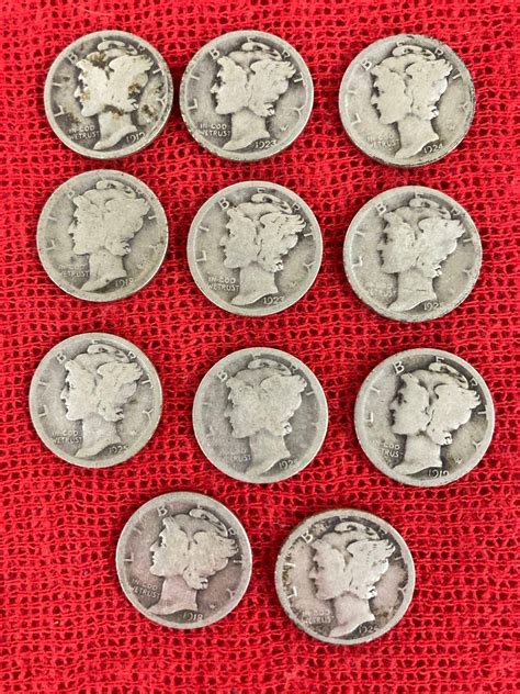 11 Mercury Dimes Auction