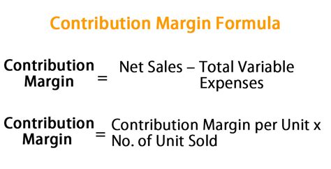 Contribution Margin Formula Calculator Excel Template