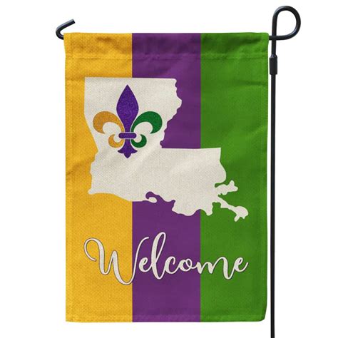 Mardi Gras Fleur de Lis Louisiana Garden Flag | 365Canvas