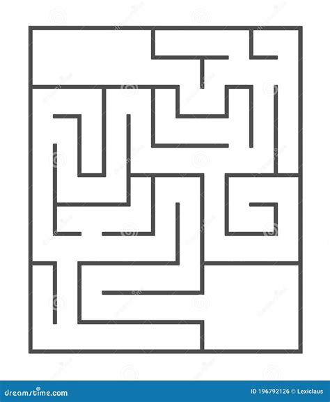 Vector Maze Template Blank Black And White Labyrinth Isolated On White Background Preschool