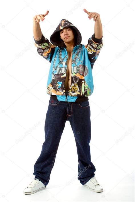 The young man in rapper clothes — Stock Photo © Mikhail-foto #3686410