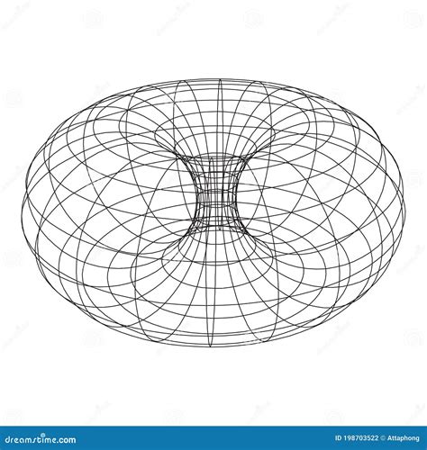 Torus Topology Circle Geometry Mathematics On White Background Vector ...