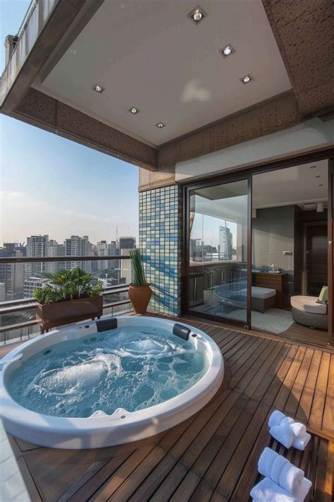 Balcony Ideas Apartment Jacuzzi Balcony Hot Tub