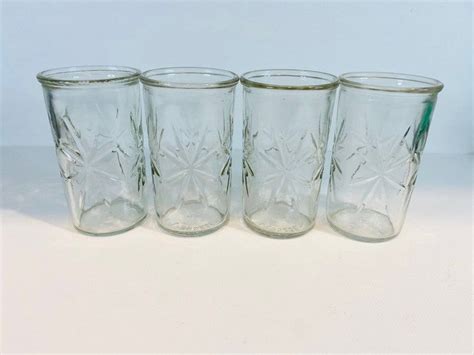 Anchor Hocking Juice Glasses Jelly Jars Starburst Pattern Etsy Jelly Jars Starburst Juice