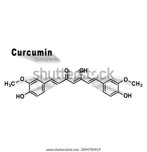 Curcumin Turmeric Spice Structural Chemical Formula Stock Illustration