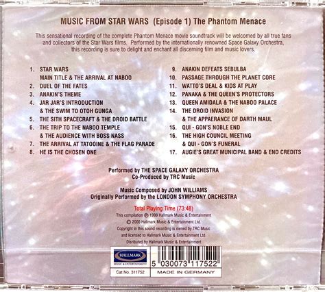 The Space Galaxy Orchestra Cd Music From Star Wars Episode I The