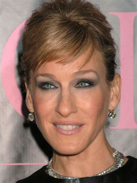 Sarah Jessica Parker Makeup Bangs For Round Face Short Hair With