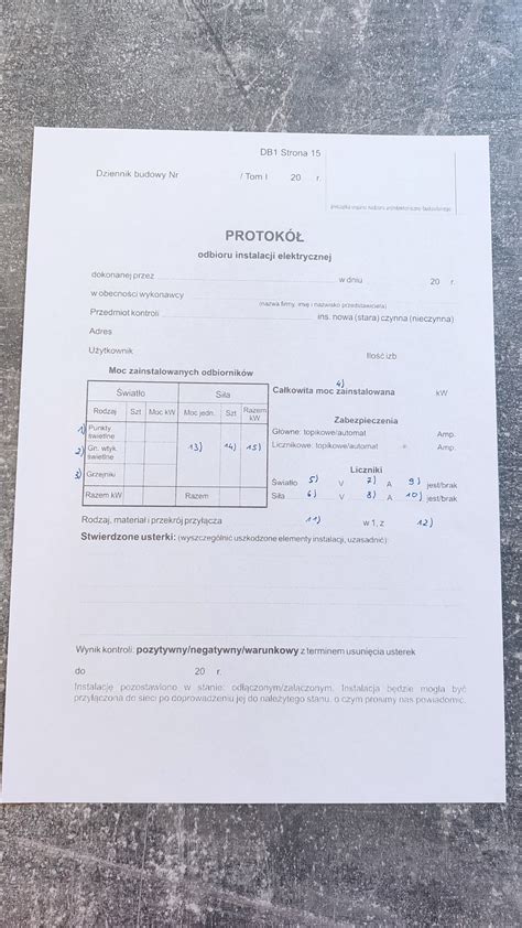 Protok Odbioru Instalacji Elektrycznej Jak To Wype Ni