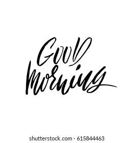 Good Morning Hand Drawn Lettering Text Vector De Stock Libre De