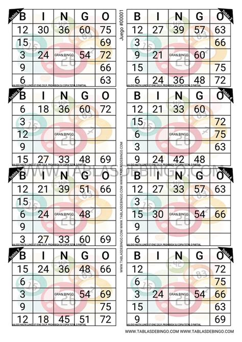 Tablas De Bingo Personaliza Descarga En Pdf E Imprime