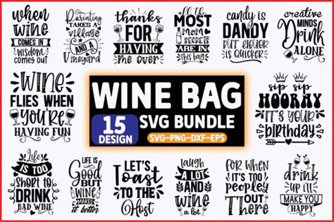 Wine Bag Svg Bundle Graphic By Pinkdigitalart · Creative Fabrica