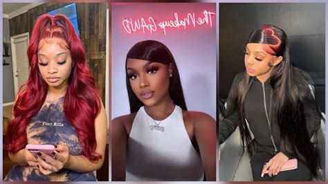 Frontal Wig Compilation Cute Hairstyles Using Frontals Youtube